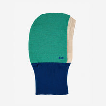 Bobo Choses Baby Color Block green knitted hood - Blue