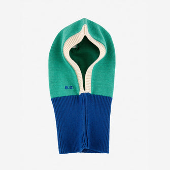 Bobo Choses Baby Color Block green knitted hood - Blue | Dream out Loud