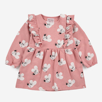 Bobo Choses Baby Mouse all over dress - Salmon Pink | Dream out Loud