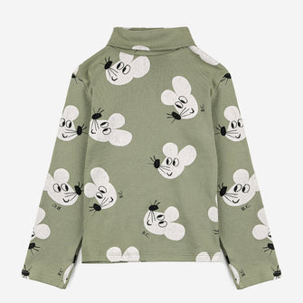 Bobo Choses Mouse all over turtle neck T-shirt - Light Green | Dream out Loud