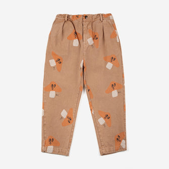 Bobo Choses Mr. Mushroom all over chino pants - Light Brown | Dream out Loud