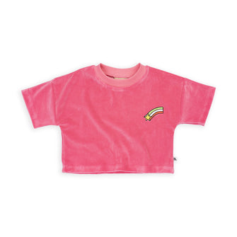 CarlijnQ Basic - cropped shirt with rainbow embroidery | baby kids conceptstore, duurzame kinderkleding, duurzame babykleding