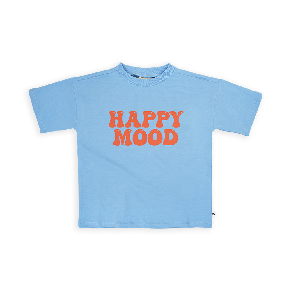 CarlijnQ Basic - oversized t-shirt with Happy Mood print | baby kids conceptstore, duurzame kinderkleding, duurzame babykleding