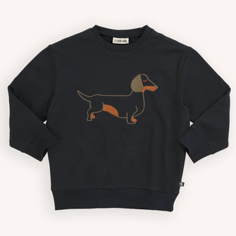 CarlijnQ Dachshund - sweater with embroidery (black) | Dream out Loud
