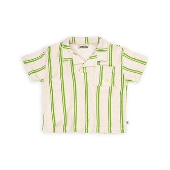 CarlijnQ Stripes green - loose fit polo with embroidery | baby kids conceptstore, duurzame kinderkleding, duurzame babykleding