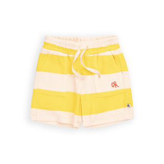 CarlijnQ Stripes yellow - shorts loose fit | baby kids conceptstore, duurzame kinderkleding, duurzame babykleding