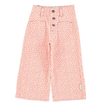 Piupiuchick Flare Trousers - Light Pink With Animal Print | baby kids conceptstore, duurzame kinderkleding, duurzame babykleding