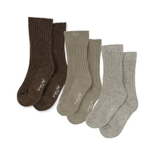 Konges Sløjd 3 Pack Rib Socks - Soft Grey/Ment/Brown | Dream out Loud