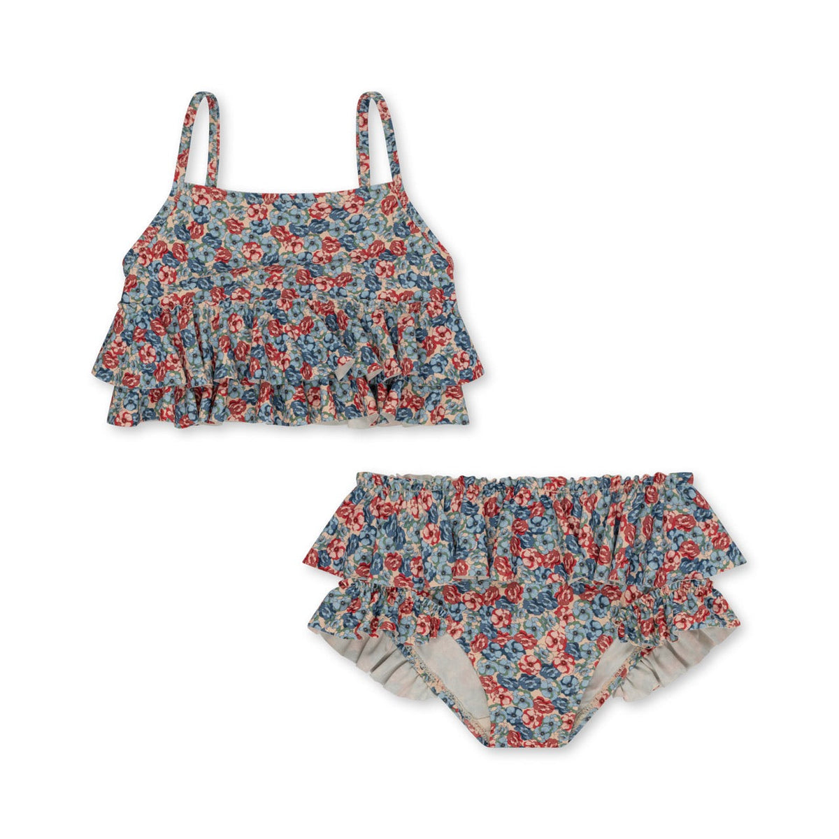 Konges Sløjd Manuca Frill Bikini - Rosie Blue | kidsconceptstore, duurzame kinderkleding merken