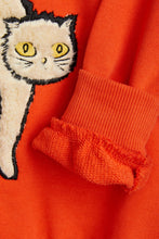 MINI RODINI - Angry cat application sweatshirt - Red