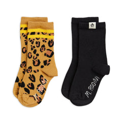 MINI RODINI - Basic leopard 2-pack socks - Multi | Dream out Loud