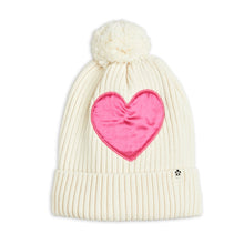 MINI RODINI - Hearts knitted pompom hat - White | Dream out Loud