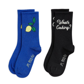MINI RODINI - What's cooking 2-pack socks - Multi | Dream out Loud