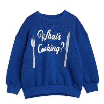 MINI RODINI - What's cooking sp +emb sweatshirt - Blue | Dream out Loud