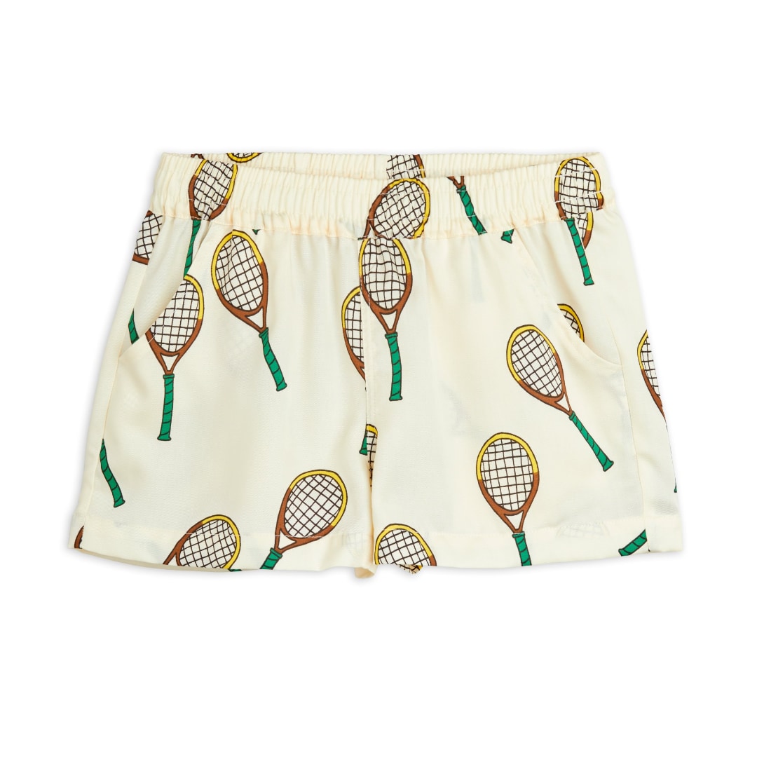 MINI RODINI Tennis Aop Woven Shorts - Offwhite | Nieuwe zomercollectie Mini Rodini | Duurzame kinderkleding