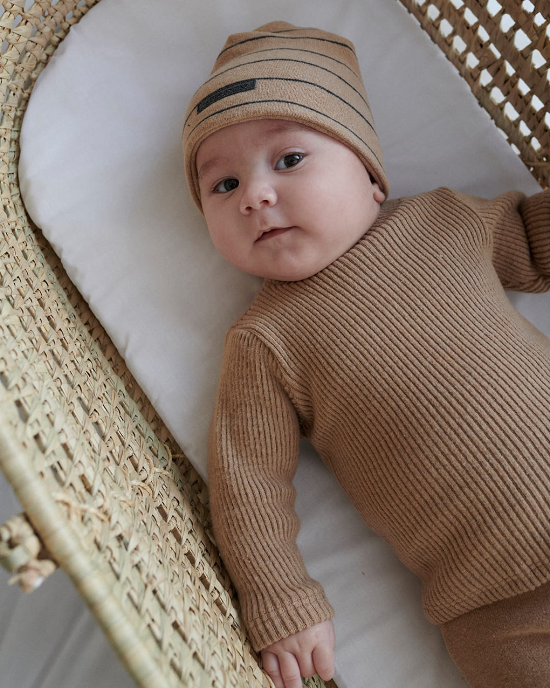 My Little Cozmo Organic rib baby sweater - Camel