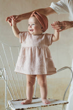 My Little Cozmo Gauze stripe baby dress - Terracotta