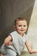 My Little Cozmo Gauze stripe baby jumpsuit - Anthracite