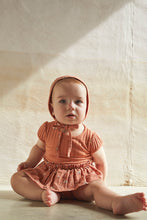 My Little Cozmo Muslin floral baby romper - Terracotta