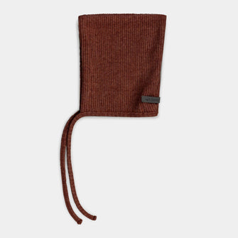 My Little Cozmo ribbed bonnet recycled brown