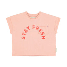 Piupiuchick T-Shirt - Light Pink With "Stay Fresh" Print | baby kids conceptstore, duurzame kinderkleding, duurzame babykleding