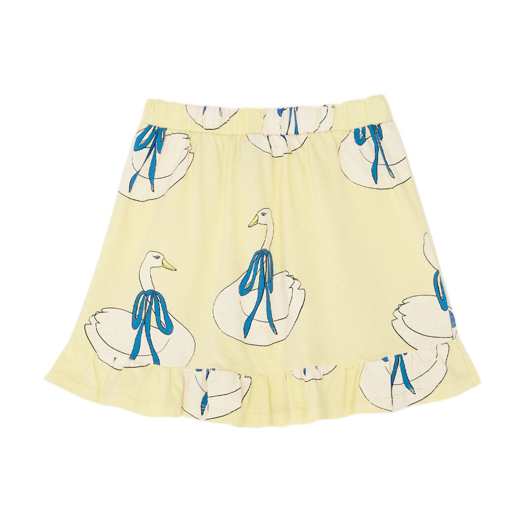 The Campamento Swans Allover Yellow Kids Skirt - Yellow | baby kids conceptstore, duurzame kinderkleding, duurzame babykleding