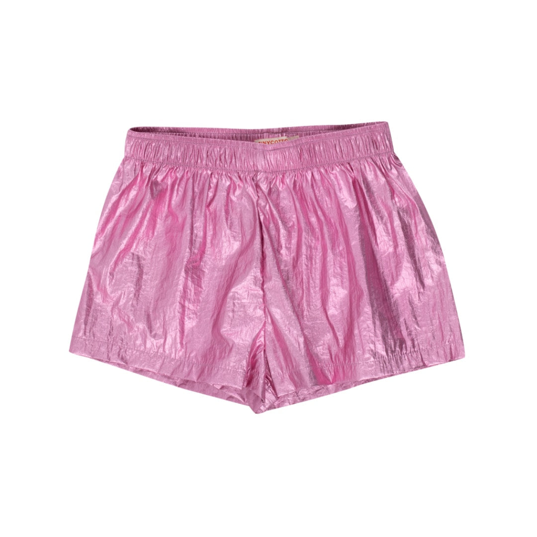 Tinycottons Shiny Short - metallic pink| baby kids conceptstore, duurzame kinderkleding, duurzame babykleding