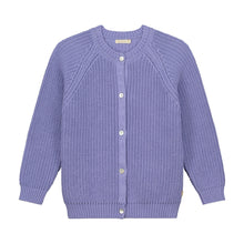Yuki Chunky Knitted Cardigan - Purple duurzame kinderkleding, gebreide trui, biologisch katoen