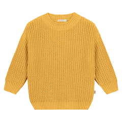 Yuki Chunky Knitted Sweater - Lemon duurzame kinderkleding, gebreide trui, biologisch katoen