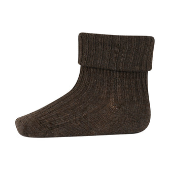 mp Denmark Cotton rib baby socks - Brown Melange | Dream out Loud