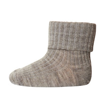 mp Denmark Wool rib baby socks - Light Brown Melange | Dream out Loud